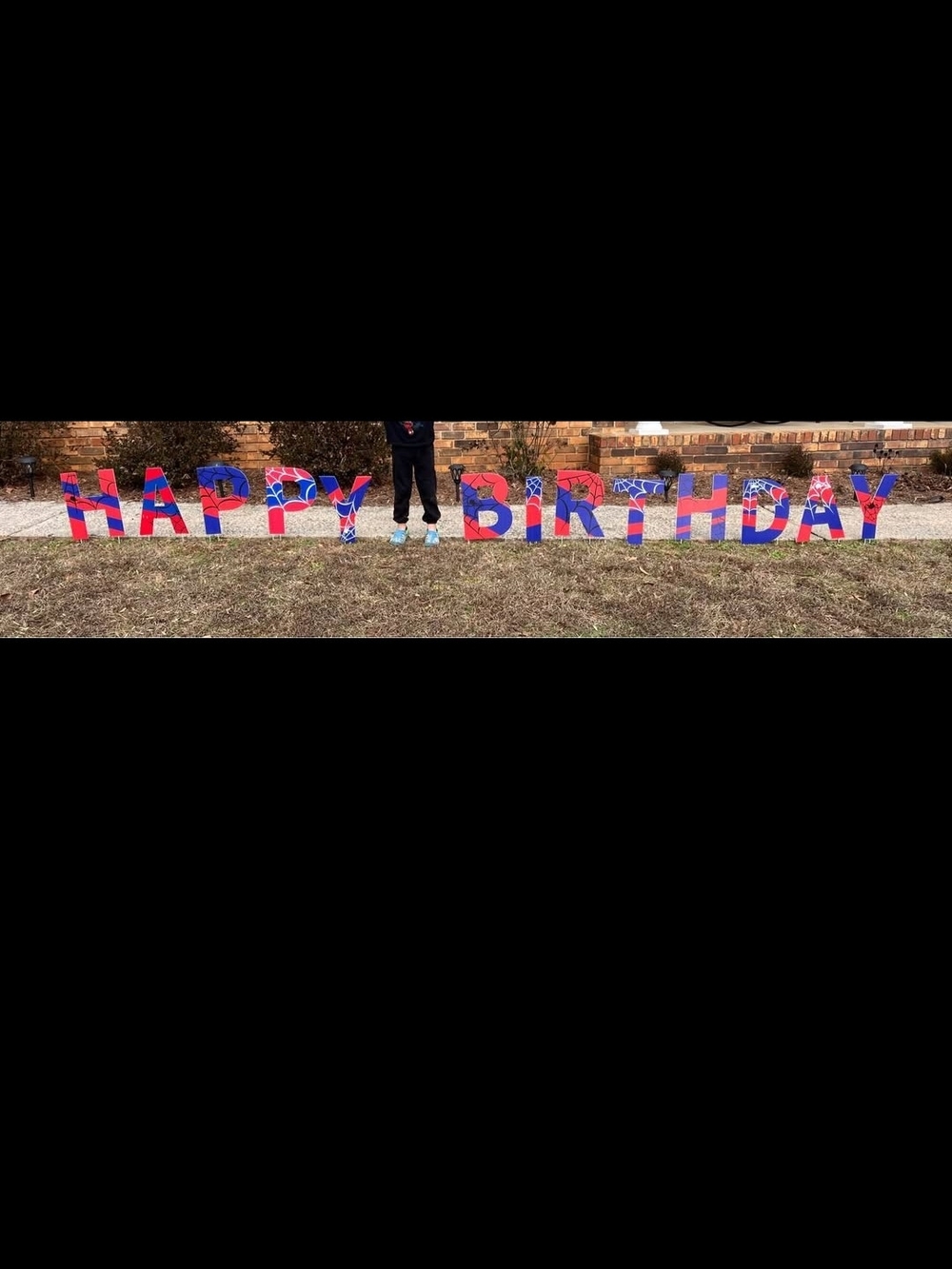 Happy Birthday Yard Letters Sign - Red and Blue
